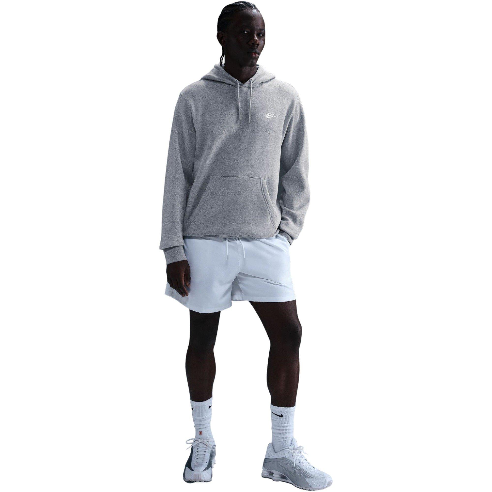 Nike Men's Club Pull-Over Fleece Hoodie-Grey - GREY
